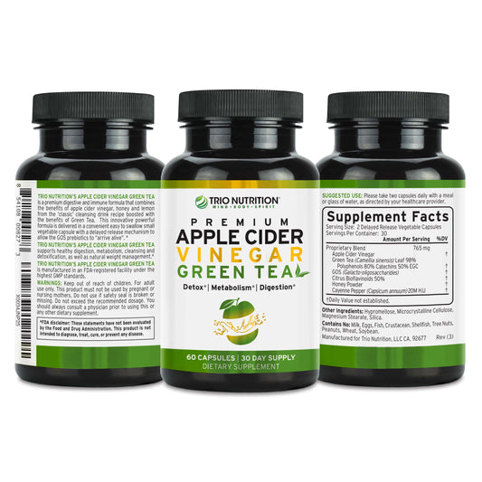 Apple Cider Vinegar Capsules with Green Tea - Detox Boost 