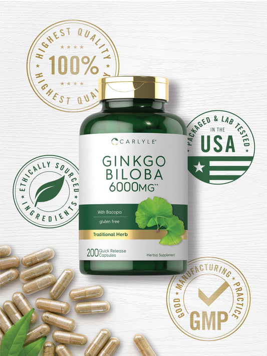 Ginkgo Biloba Capsules - 6000Mg