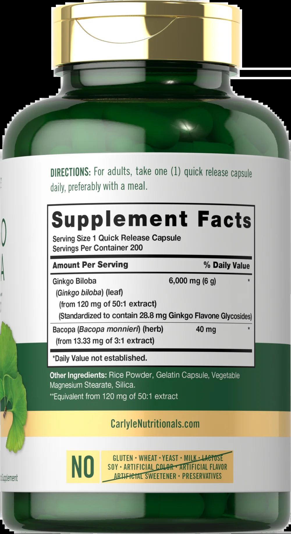 Ginkgo Biloba Capsules - 6000Mg